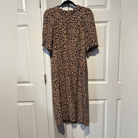 Anthropologie Mackenzie Mock Neck leopard print dress.🖤🐆 Size large. - Picture 4 of 9